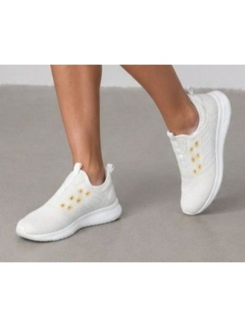 Adidas Womens Cloudfoam Pure Slip-On Sneakers White Size 7.5 Mesh Lightweight